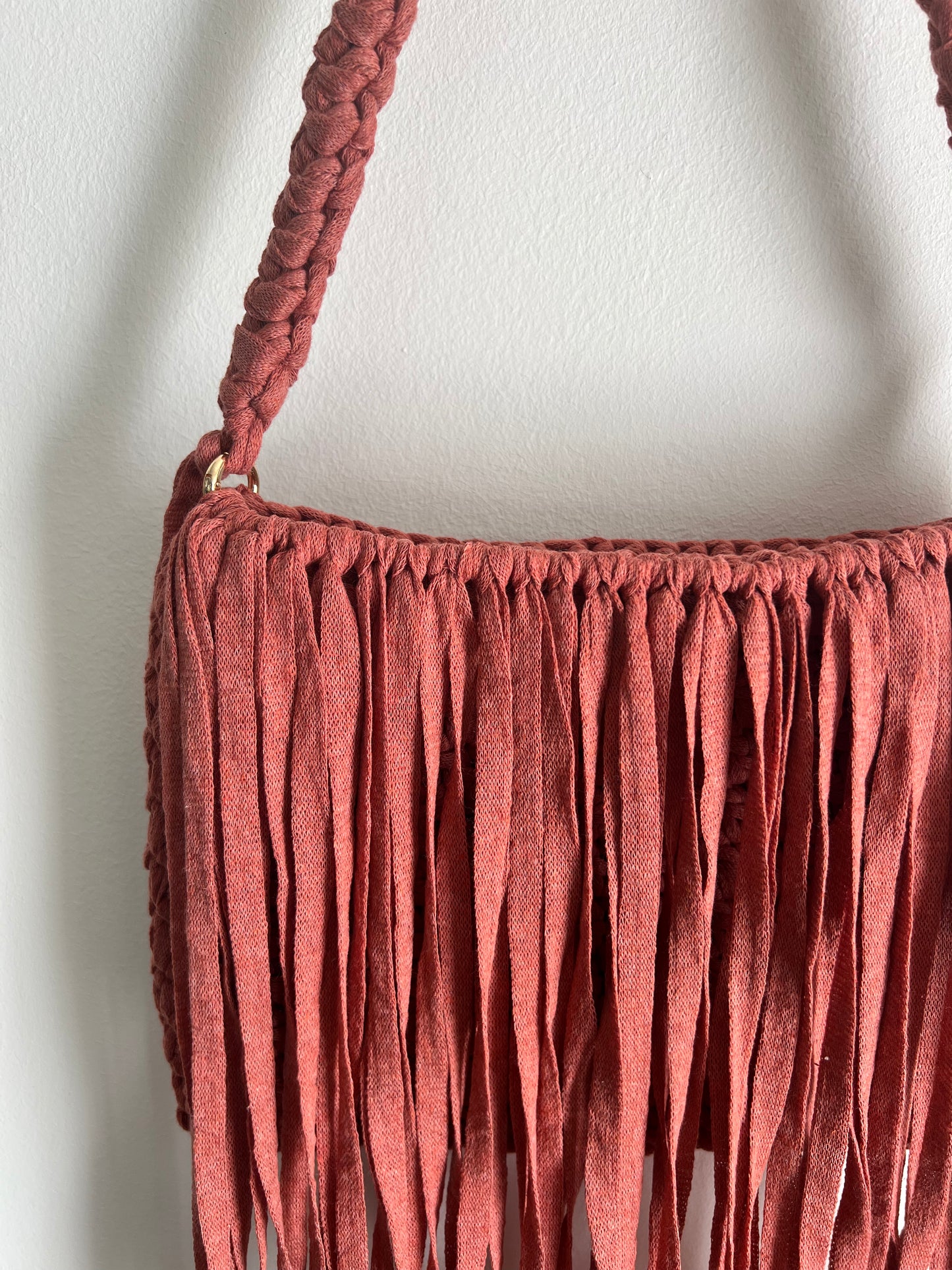Rust Crossbody Bag with long Tassles